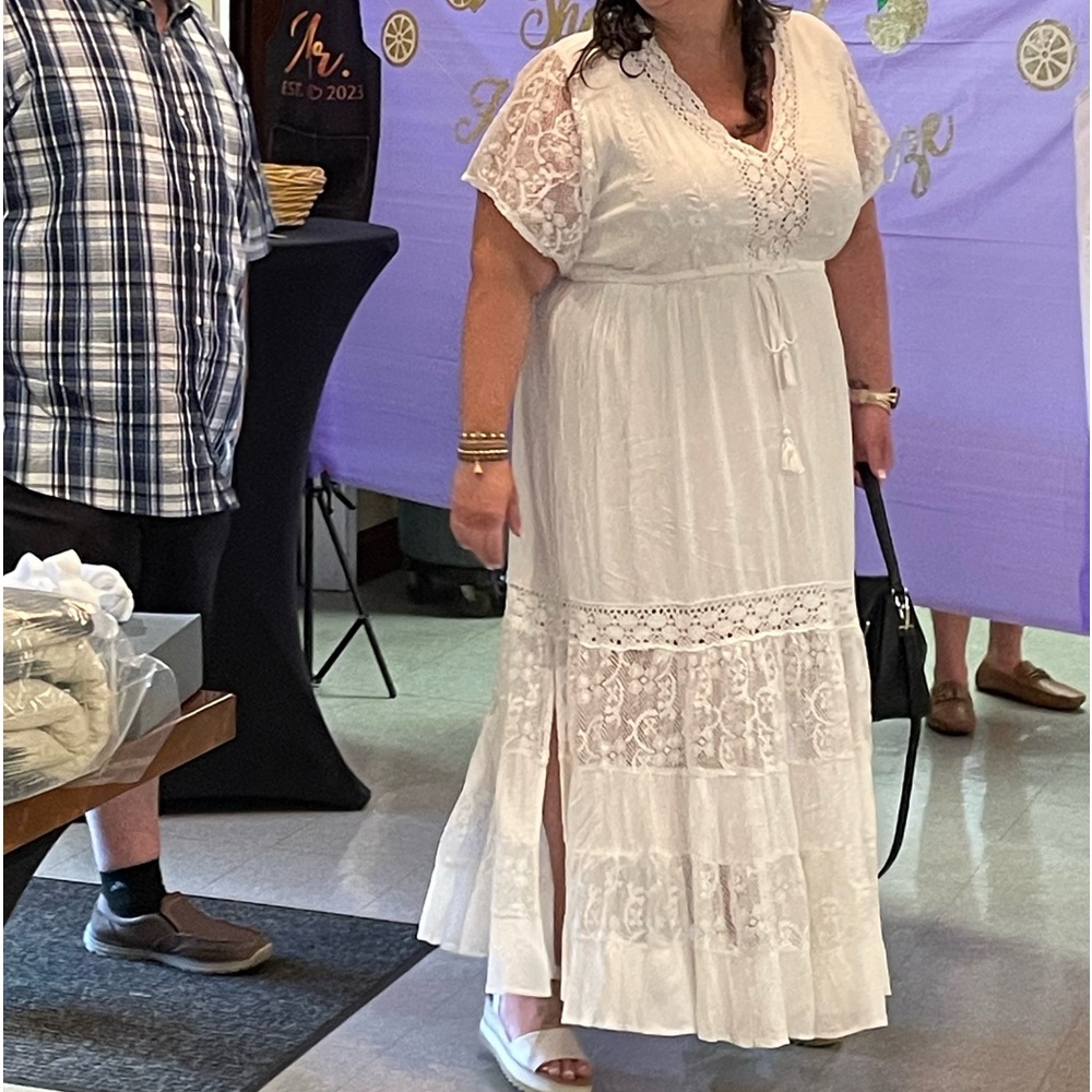 Ivory and lace boho dress